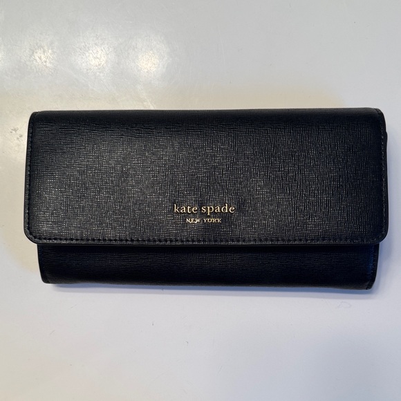 Kate Spade Black Leather Clutch - Picture 1 of 3